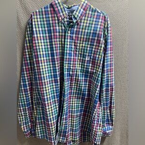 Chaps Large LT Multicolored Plaid Button-Down Shirt